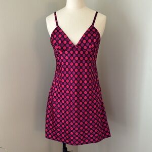 Jacob Pink and Purple Large Print Polka Dot Chemise Sz M